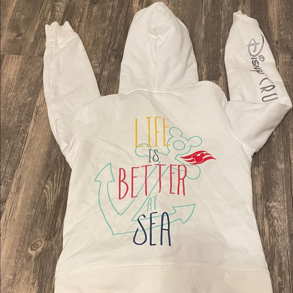 Disney White Hoodie with Nautical Print